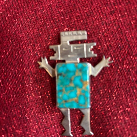 Source Unknown Jewelry - Navajo sterling and turquoise pin